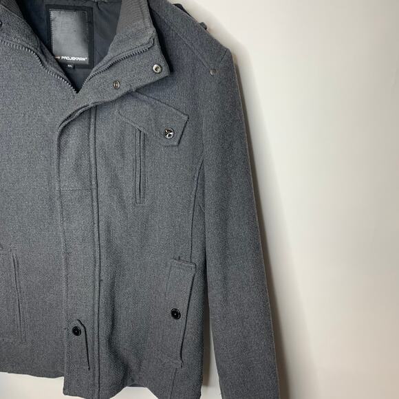 Projekraw Large Gray Military Style Coat Sz Large - Picture 3 of 6